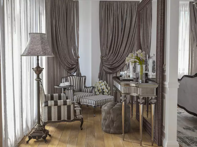 neoclassical interior design Curtains and textiles 2 768x576 1