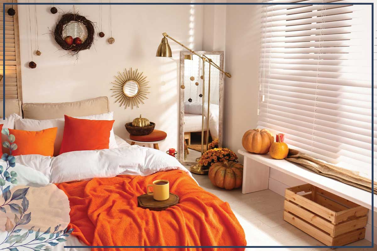 اتاق خواب رنگ نارنجی